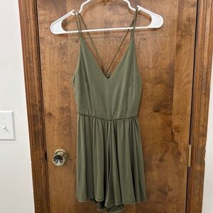 Olive Green Strappy Romper